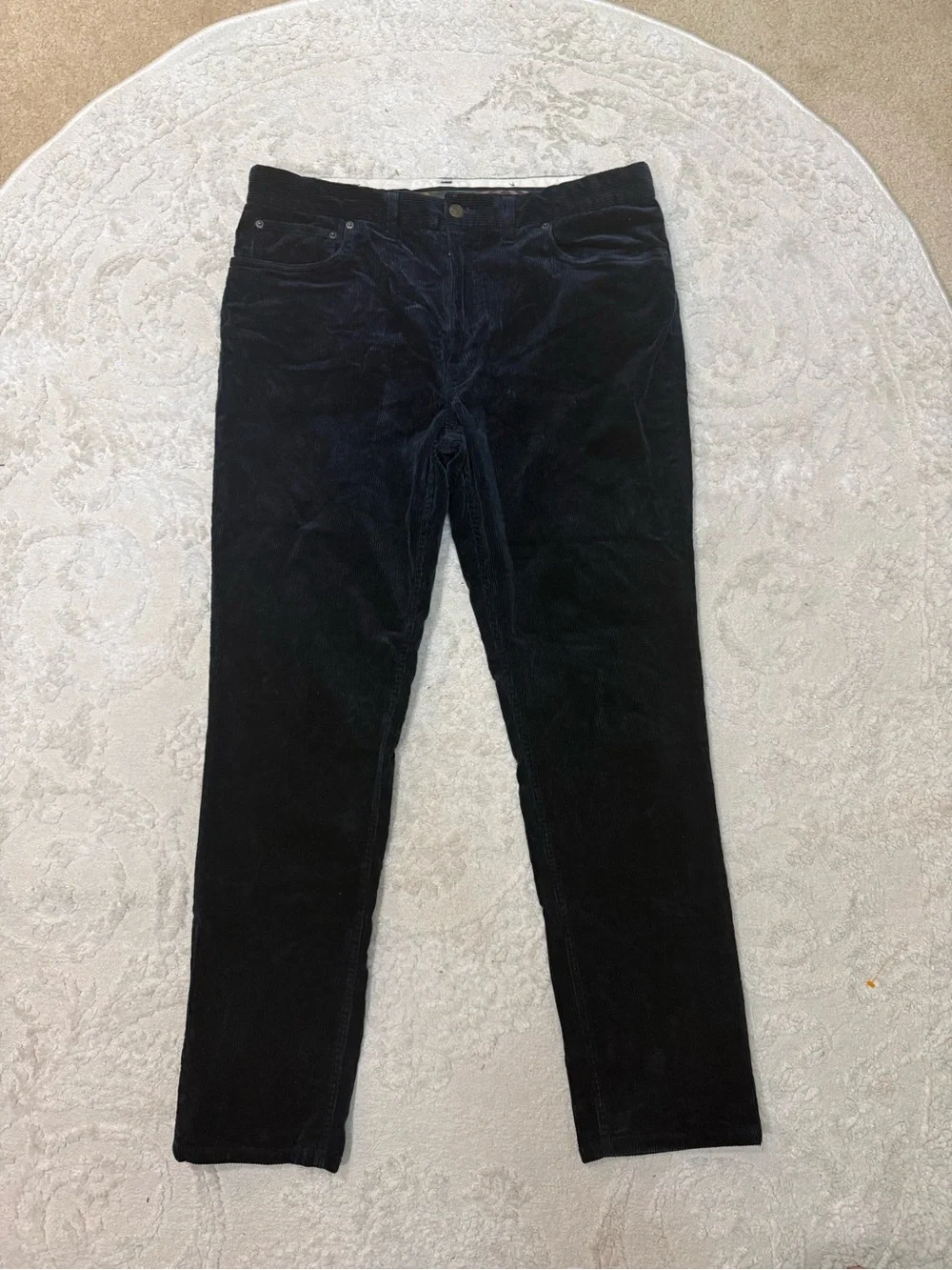 Polo Ralph Lauren Corduroy Pants Mens 36x32 Navy Blue Straight Leg Stretch‎
